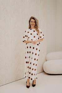 Cream - brown dots top - Bij Keesje - Sisters Point - Top