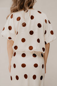 Cream - brown dots top - Bij Keesje - Sisters Point - Top