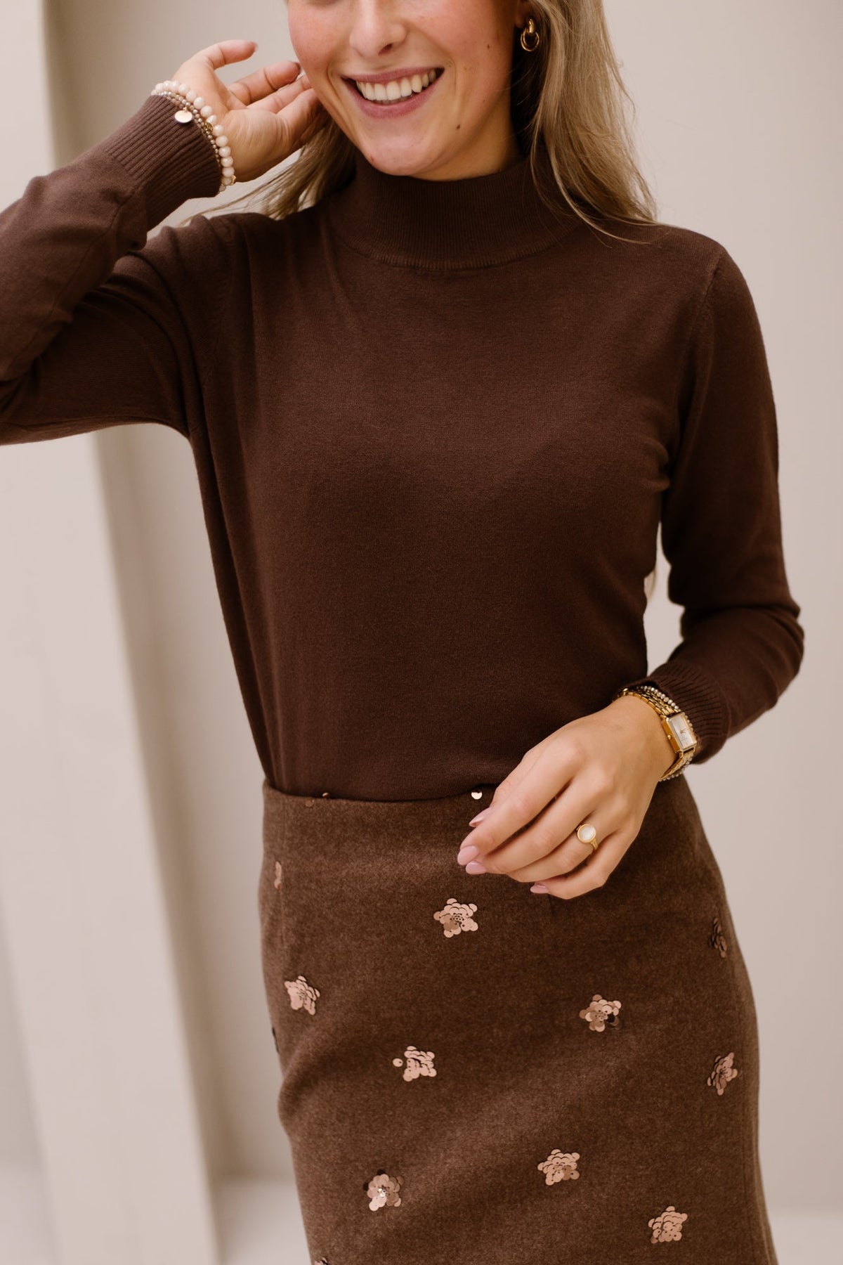 Crew neck brown - Bij Keesje - Bij Keesje - Top