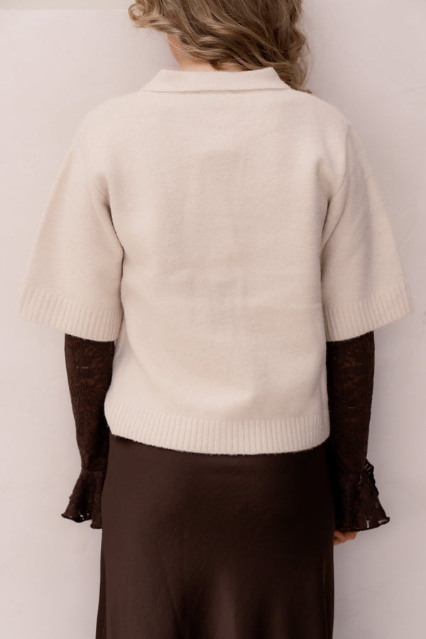 Cunna knit blouse ivory - Bij Keesje - Neo Noir