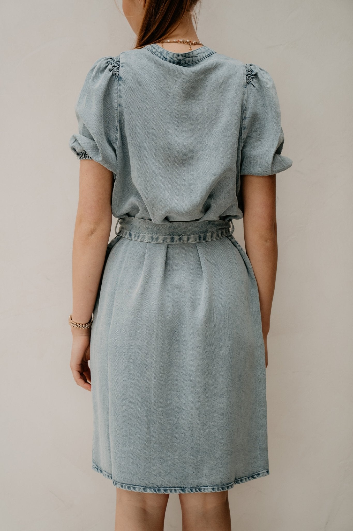 Dael denim dress pearl blue - Bij Keesje - Freebird - Jurk