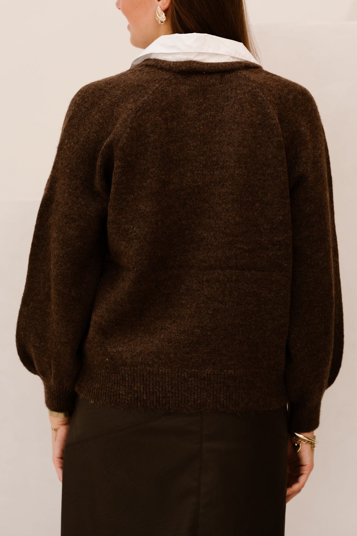 Dahlina Pullover Met Blousekraag Brown - Bij Keesje - Bij-Keesje - sweater