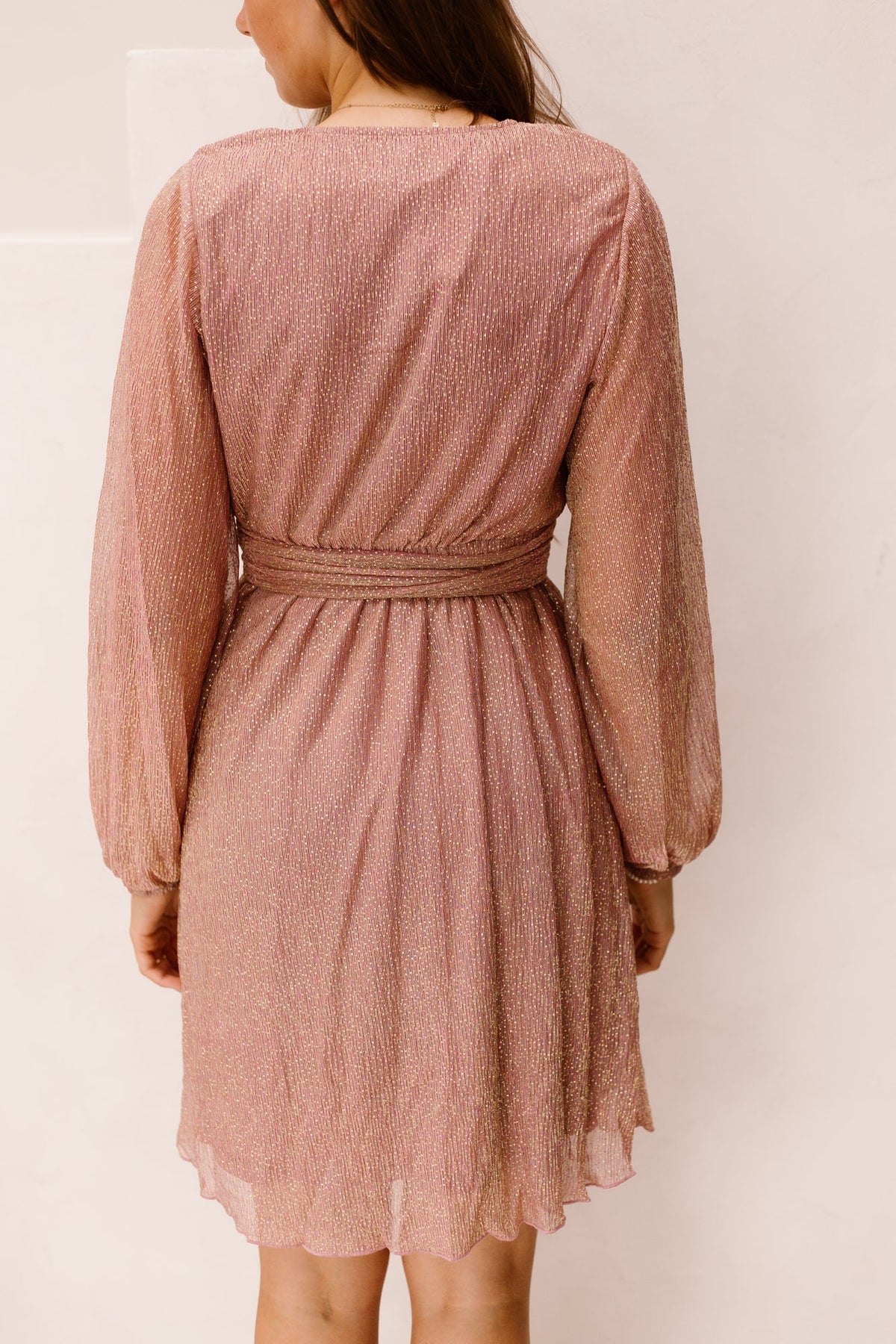 Dalena Plisse Dress Sparkeling Rose - Bij Keesje - Freebird - Jurk