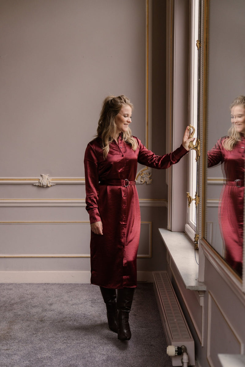 Damina dress wine red - Bij Keesje - Freebird