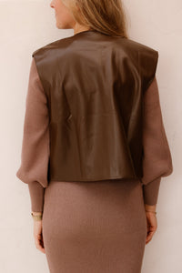 Dani Leather Gilet Brown - Bij Keesje - Bij Keesje
