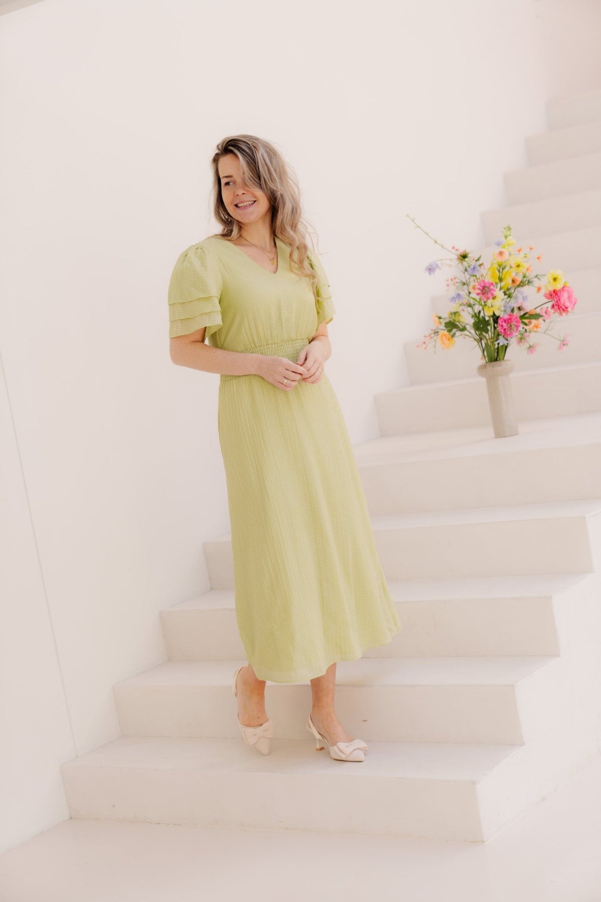 Danic Dress Avocado Green - Bij Keesje - Freebird - Jurk