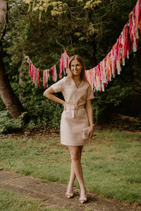 Danique SS boucle dress powder blush - Bij Keesje - Freebird - Jurk