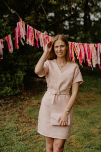Danique SS boucle dress powder blush - Bij Keesje - Freebird - Jurk