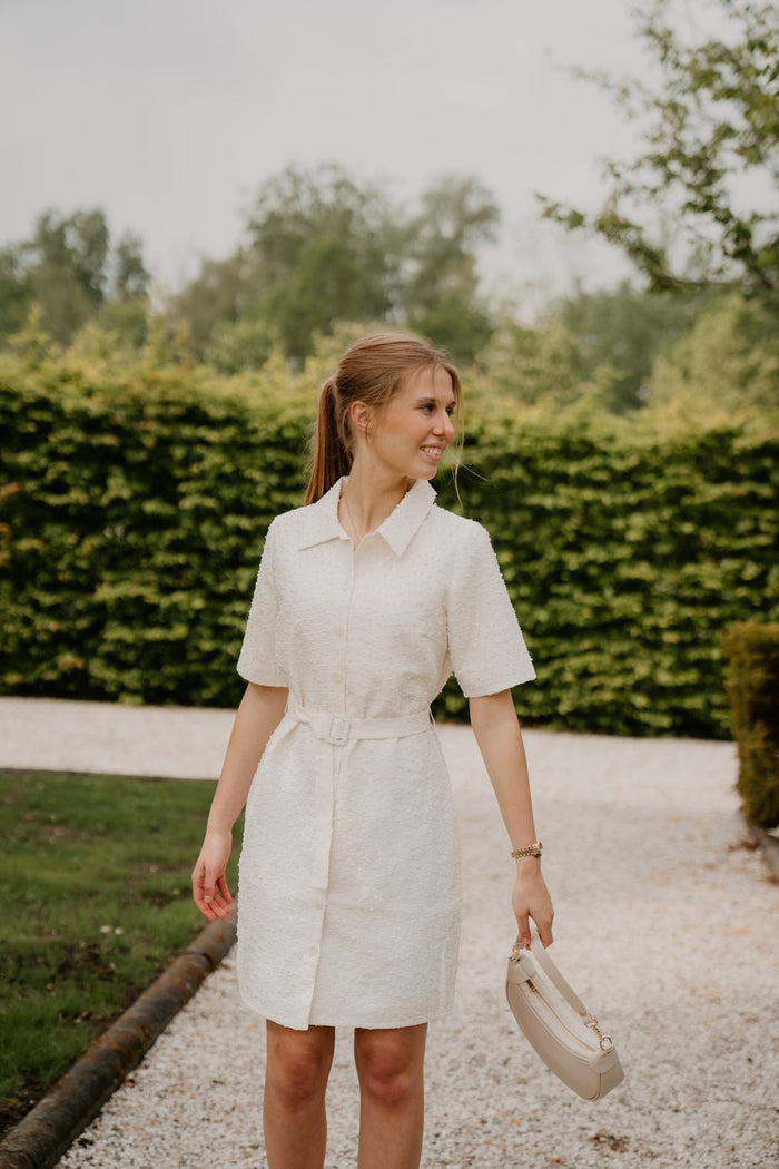 Dean pearl sequince dress off white - Bij Keesje - Freebird - Jurk