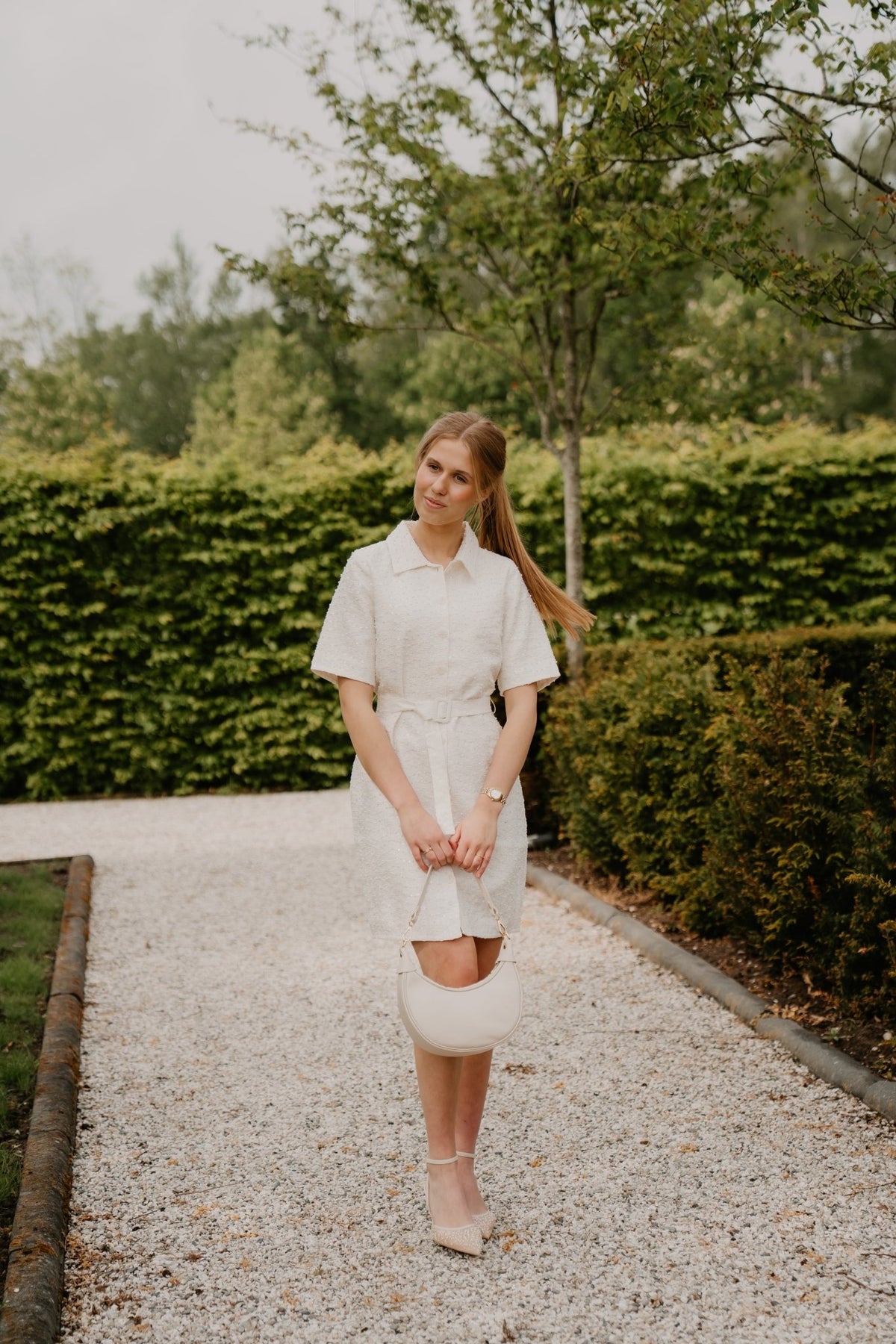Dean pearl sequince dress off white - Bij Keesje - Freebird - Jurk