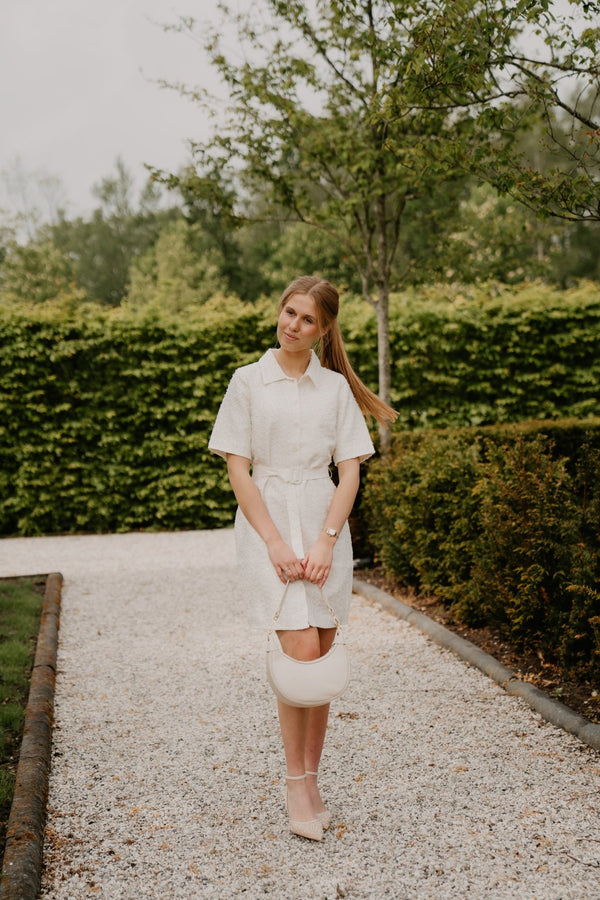 Dean pearl sequince dress off white - Bij Keesje - Freebird - Jurk