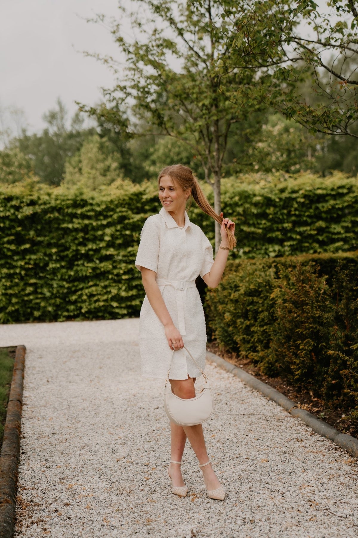 Dean pearl sequince dress off white - Bij Keesje - Freebird - Jurk