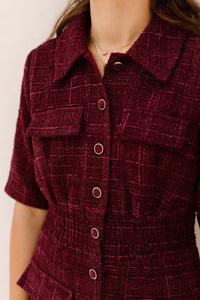 Deluxe Dress Burgundy - Bij Keesje - Freebird - jurk