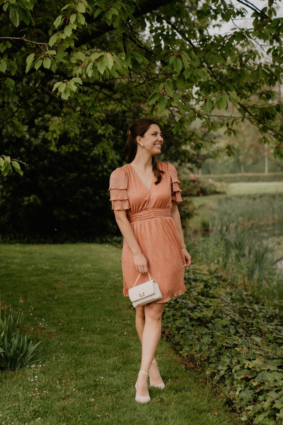 Delvera dress melon - Bij Keesje - Freebird - Jurk