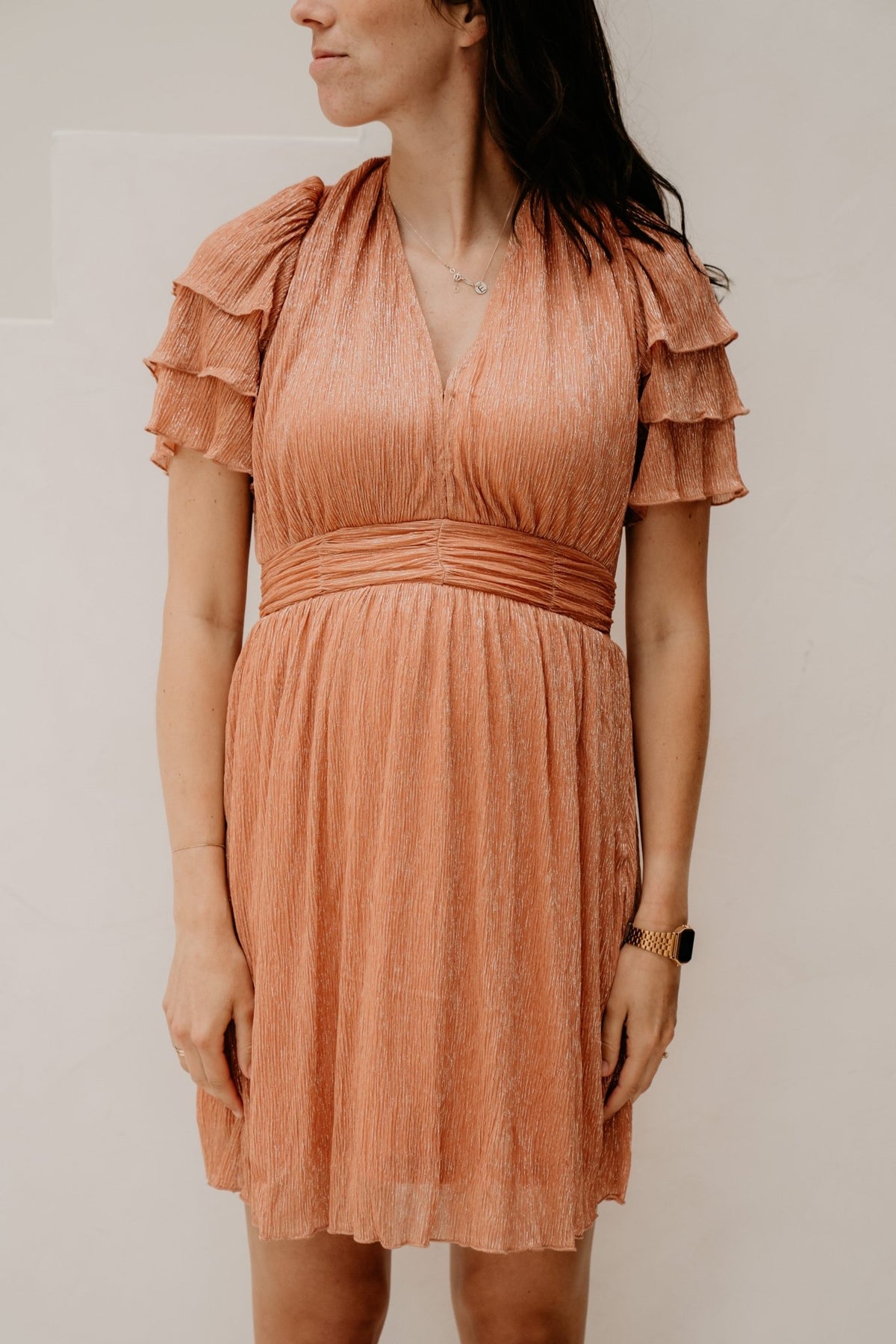 Delvera dress melon - Bij Keesje - Freebird - Jurk