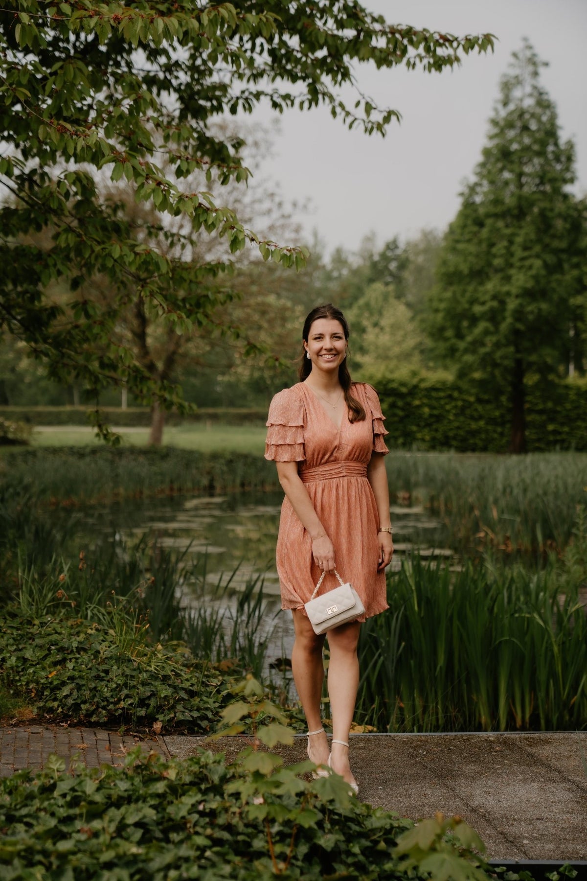 Delvera dress melon - Bij Keesje - Freebird - Jurk