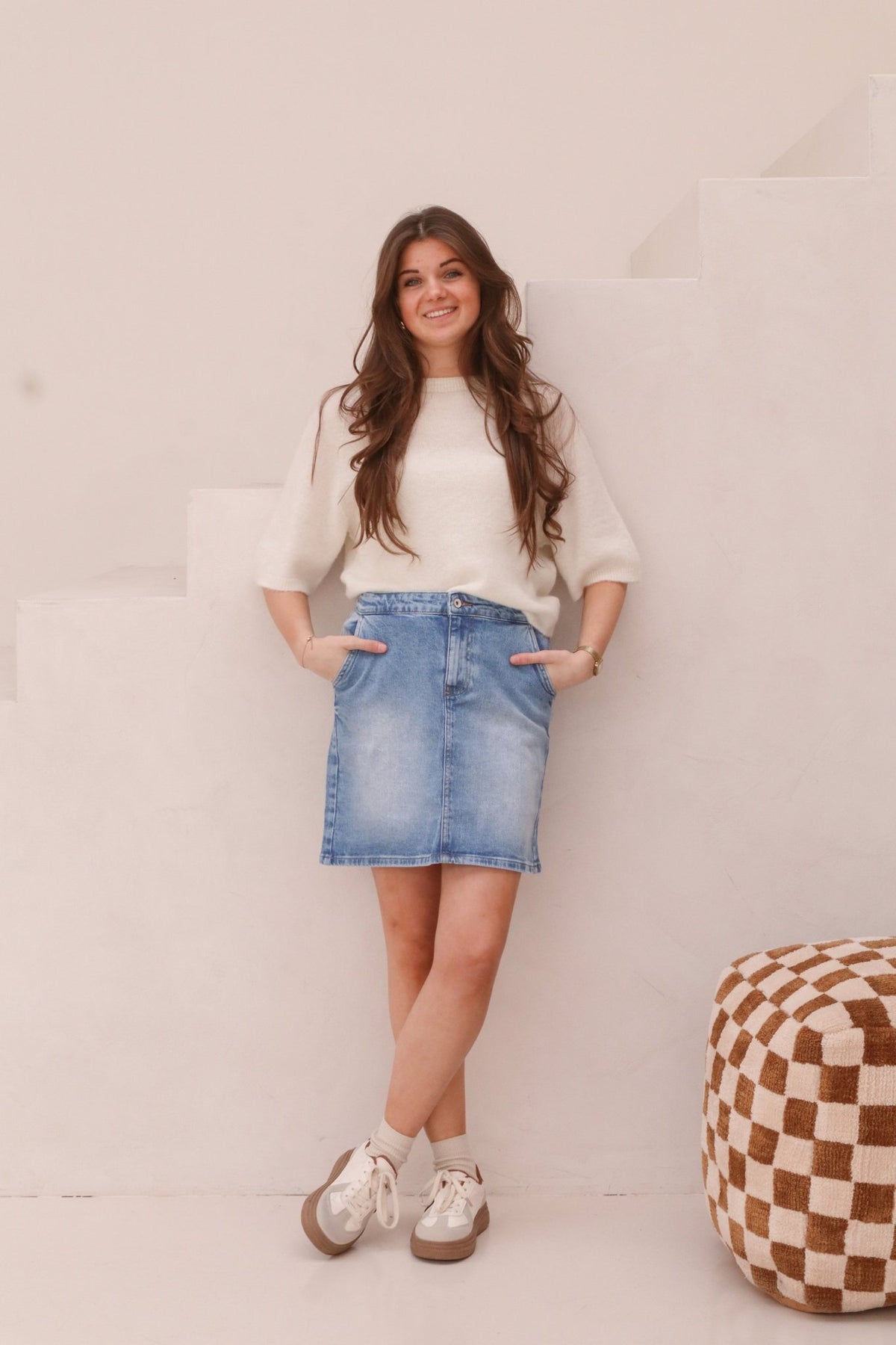 Demi skirt washed denim - Bij Keesje - Elvira - rok