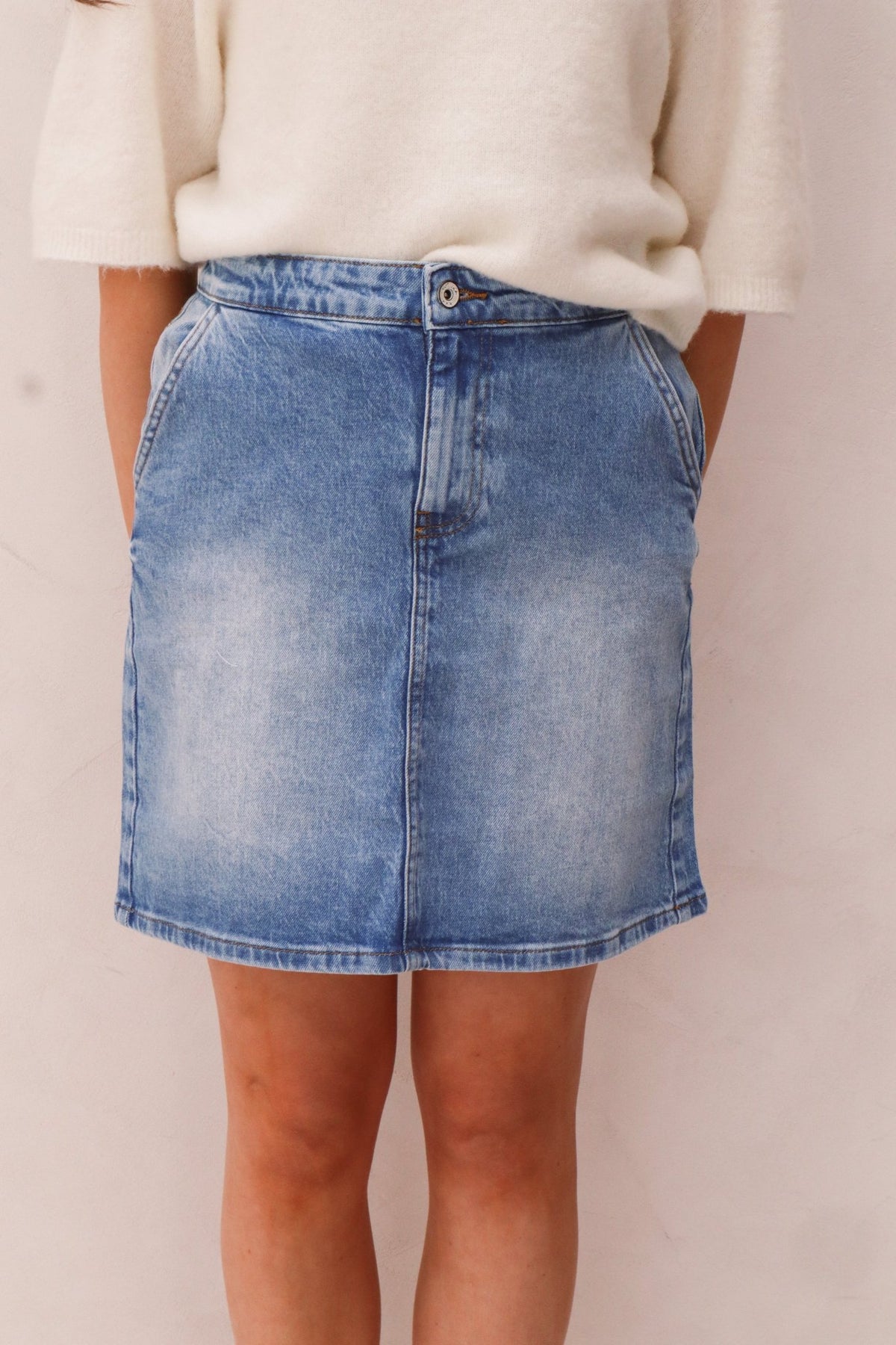 Demi skirt washed denim - Bij Keesje - Elvira - rok