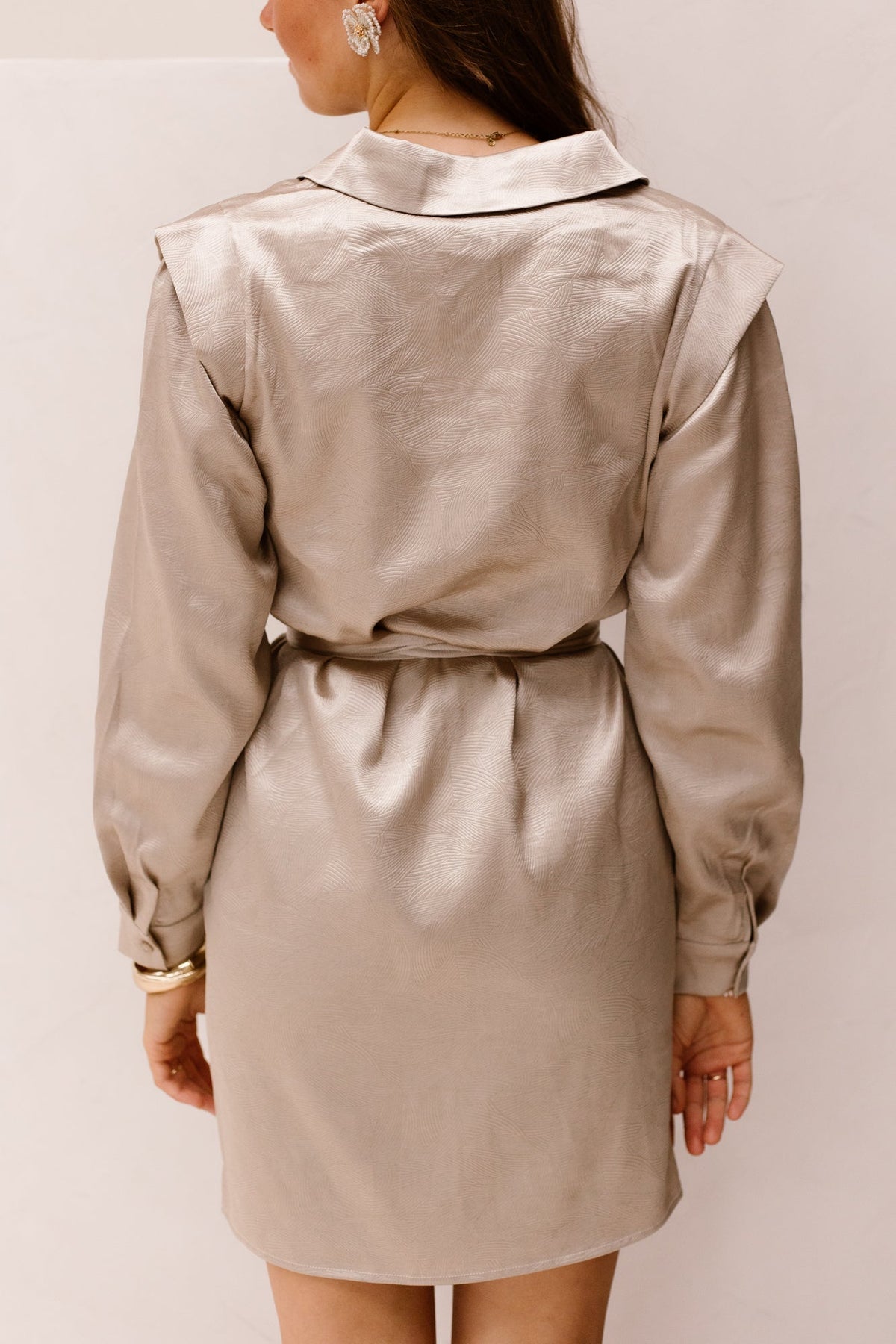 Demma Short Structuur Dress Light Caramel - Bij Keesje - Freebird - Jurk