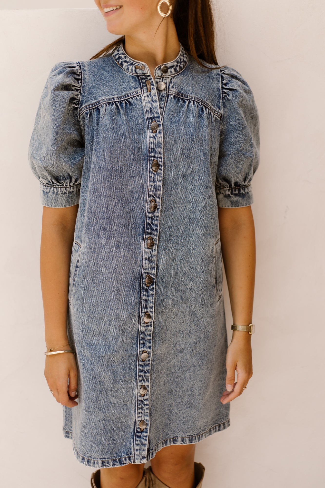 DeniceCC Denim SS Dress Bleach Denim - Bij Keesje - Co'couture - Jurk