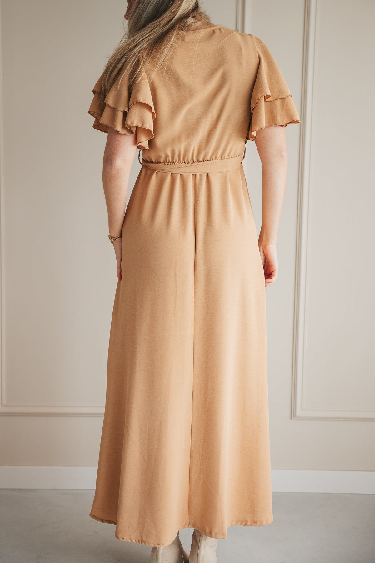 Dewy camel dress long - Bij Keesje