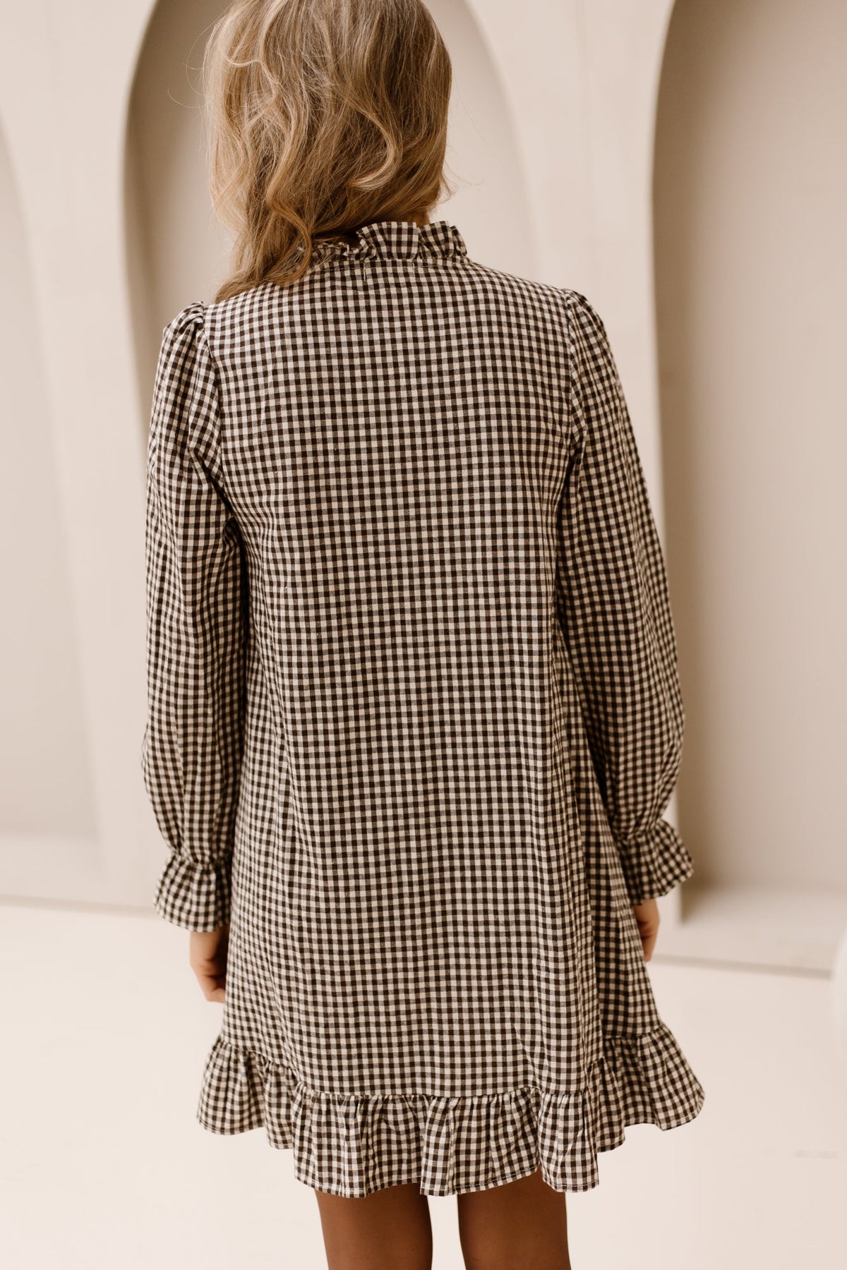 Dillie dress check brown / beige - Bij Keesje - Bij Keesje - Jurk