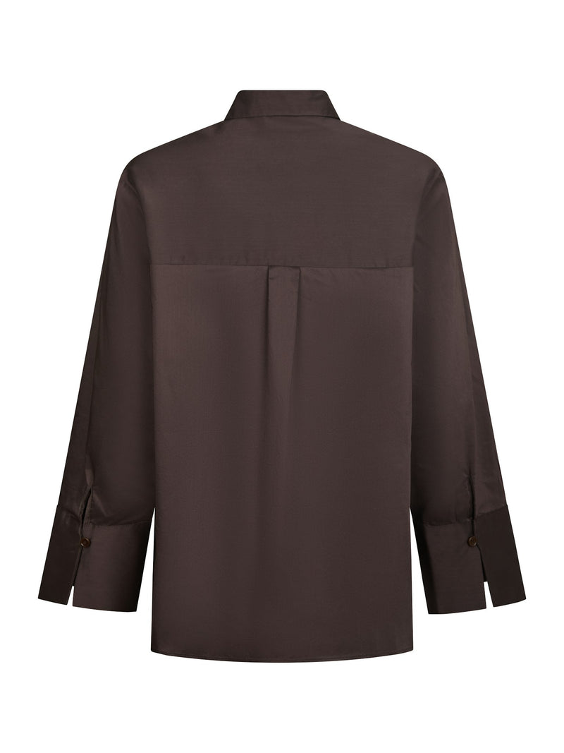 Dita poplin shirt brown - Bij Keesje - Neo Noir