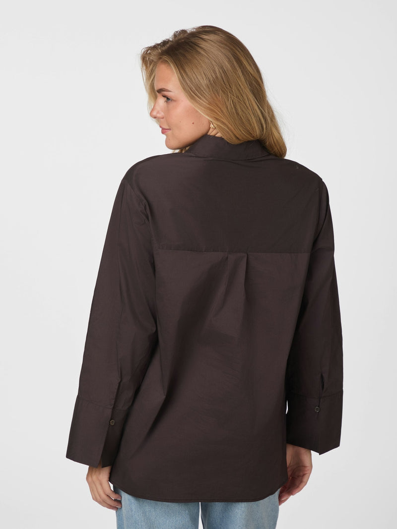 Dita poplin shirt brown - Bij Keesje - Neo Noir