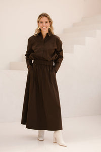 Dita poplin shirt brown - Bij Keesje - Neo Noir