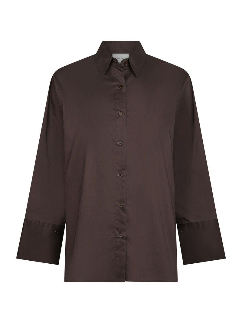Dita poplin shirt brown - Bij Keesje - Neo Noir