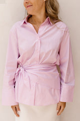 Dita Scarf Stripe Shirt Light Pink