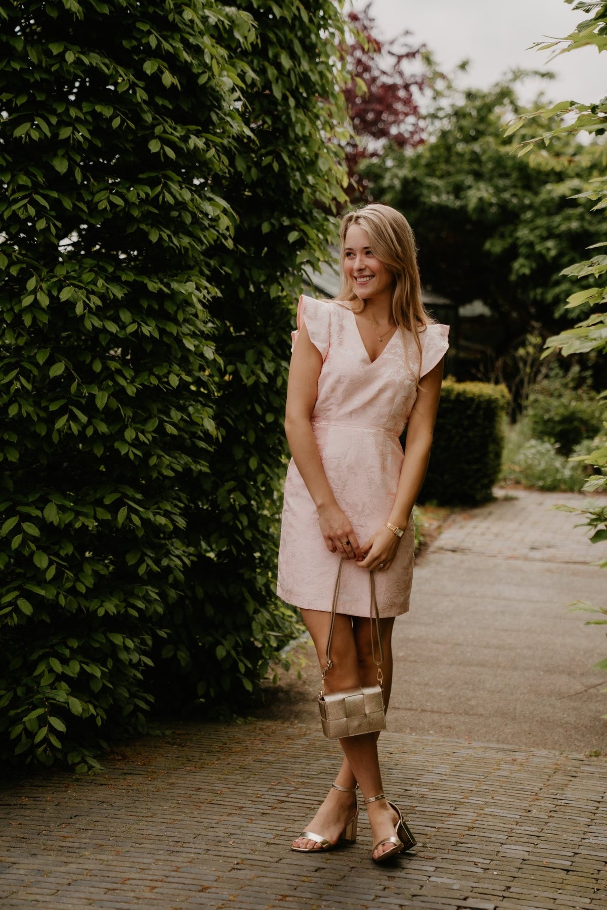Dolana jacquard dress rose - Bij Keesje - Freebird - Jurk