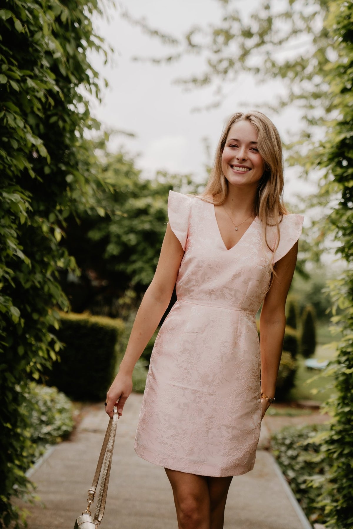 Dolana jacquard dress rose - Bij Keesje - Freebird - Jurk