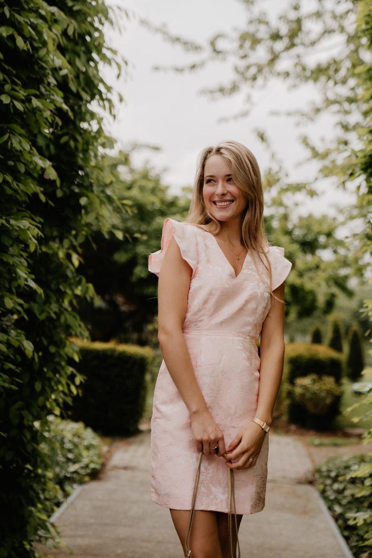 Dolana jacquard dress rose - Bij Keesje - Freebird - Jurk