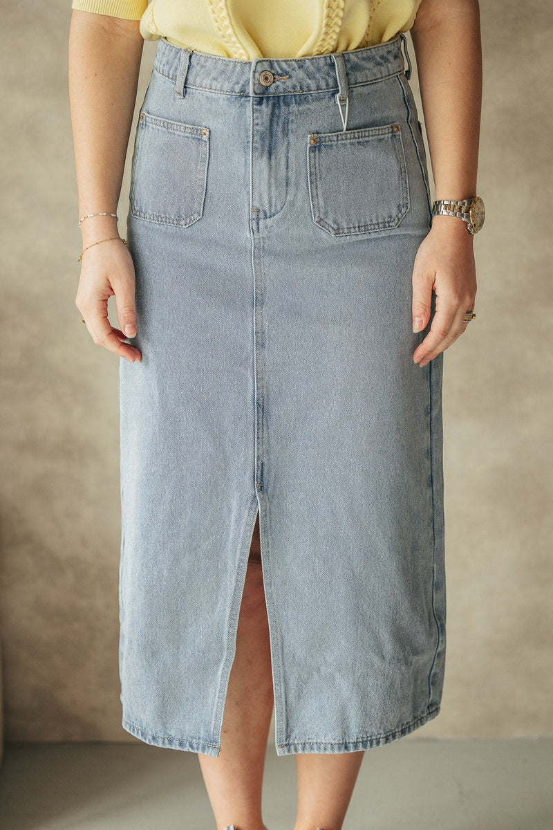 Donja denim skirt blue - Bij Keesje