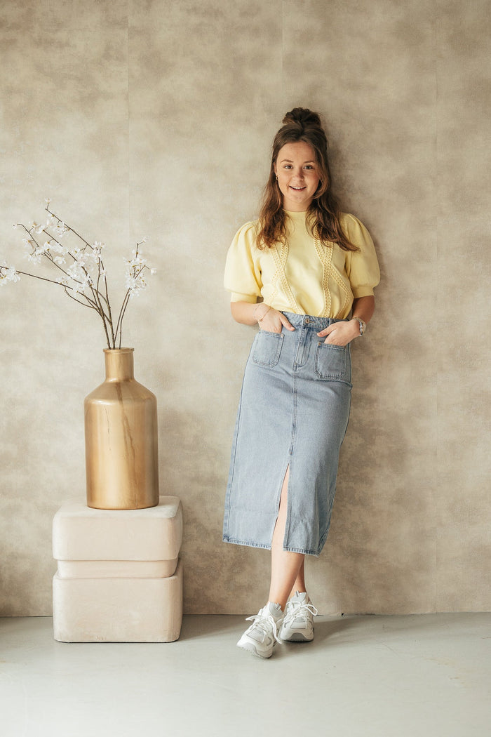 Donja denim skirt blue - Bij Keesje