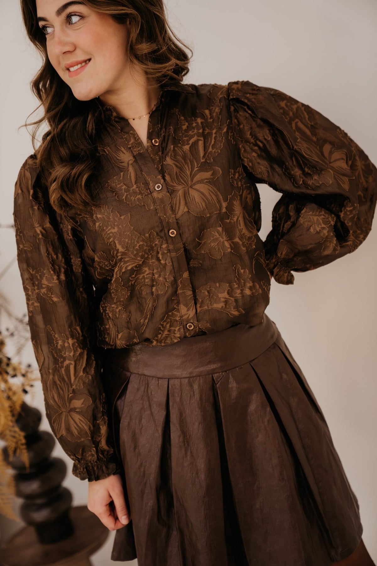 Donna blouse Coffee Brown - Bij Keesje - YDENCE - Blouse