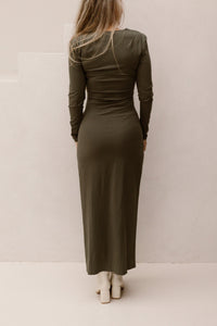 Donne Dress Long Dark Seagrass - Bij Keesje - Freebird - jurk