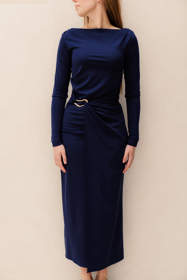 Donne LS Dress Navy Blue - Bij Keesje - Freebird - jurk