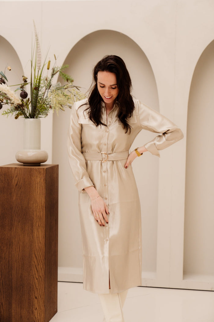 Doralee Dress Champagne - Bij Keesje - Freebird - Jurk
