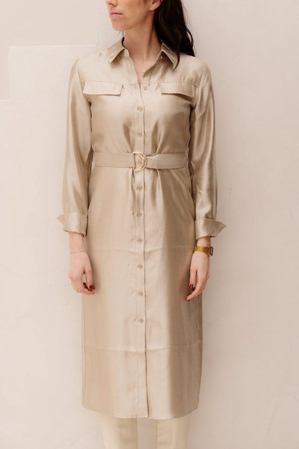 Doralee Dress Champagne - Bij Keesje - Freebird - Jurk