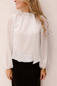 Dorellie dot blouse off-white - Bij Keesje - Neo Noir - blouse