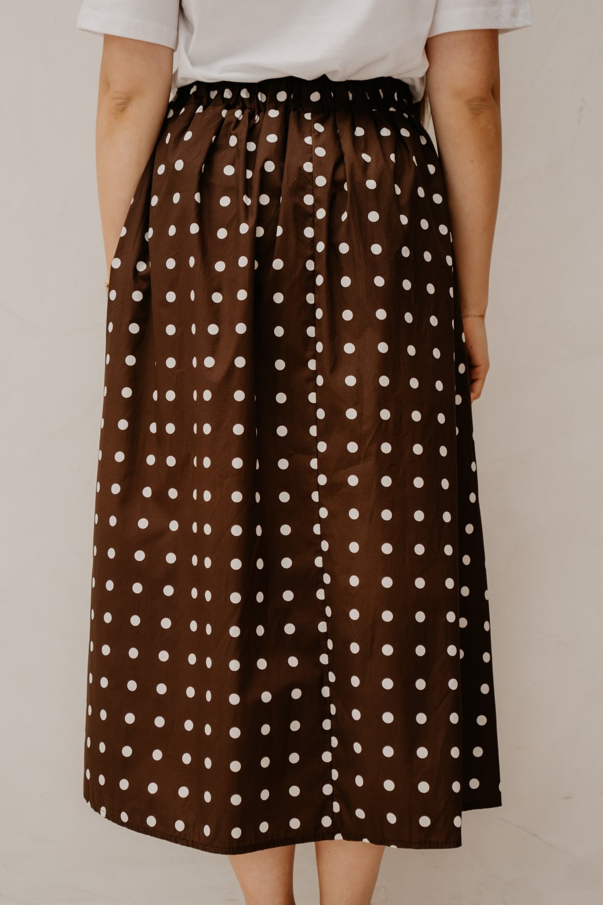 Dot skirt brown - white - Bij Keesje - Bij Keesje - Rok