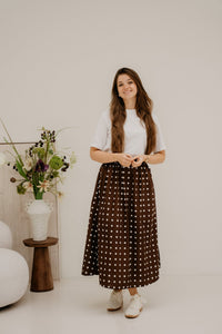 Dot skirt brown - white - Bij Keesje - Bij Keesje - Rok