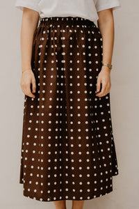 Dot skirt brown - white - Bij Keesje - Bij Keesje - Rok