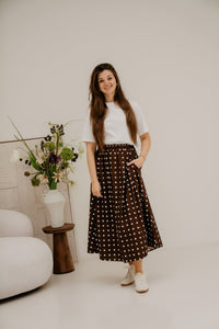 Dot skirt brown - white - Bij Keesje - Bij Keesje - Rok