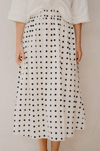 Dot skirt white - black - Bij Keesje - Bij Keesje - Rok