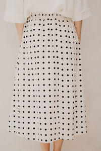 Dot skirt white - black - Bij Keesje - Bij Keesje - Rok