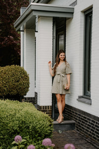 Dotti flower dress sage green - Bij Keesje - Freebird - Jurk