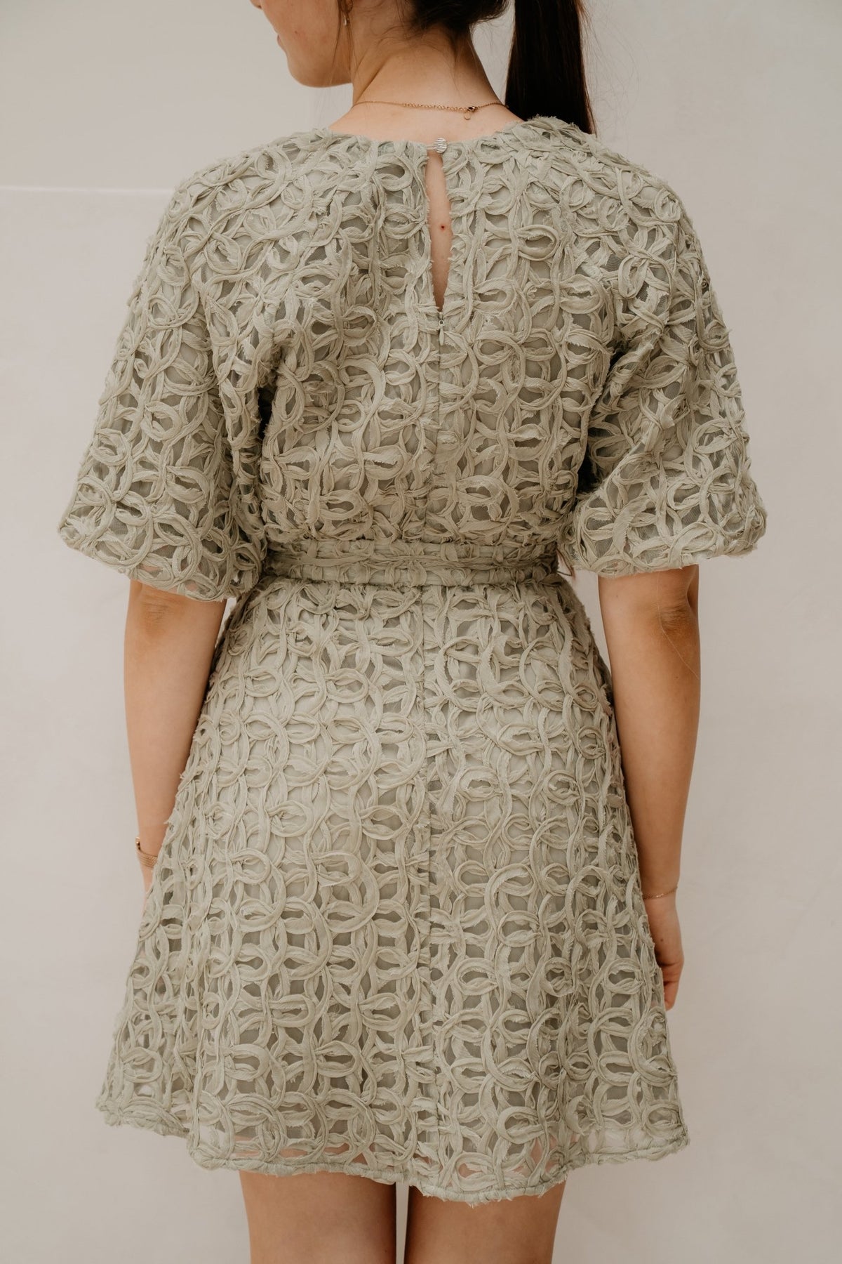 Dotti flower dress sage green - Bij Keesje - Freebird - Jurk